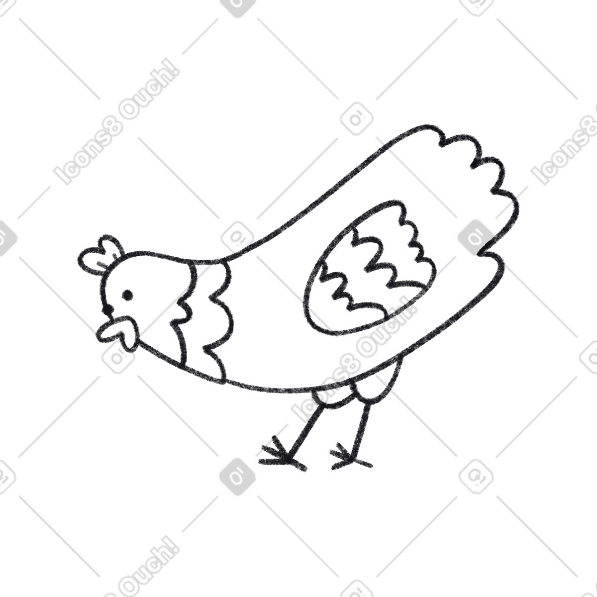 Pollo illustrazione in stile Bonbon Line scarica in PNG, SVG