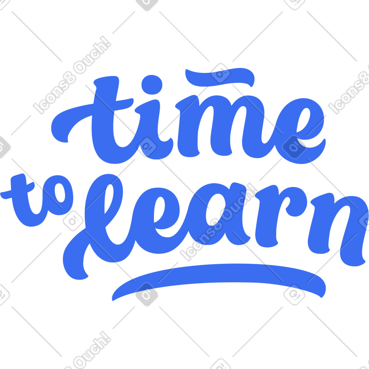 Ilustración Texto de letras: hora aprender en estilo Kindy a descargar en PNG y SVG