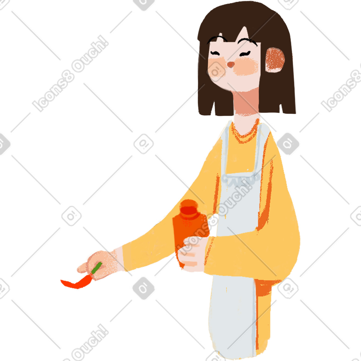 下载 Ikigai 风格的 女孩 插画，支持 PNG、SVG 格式
