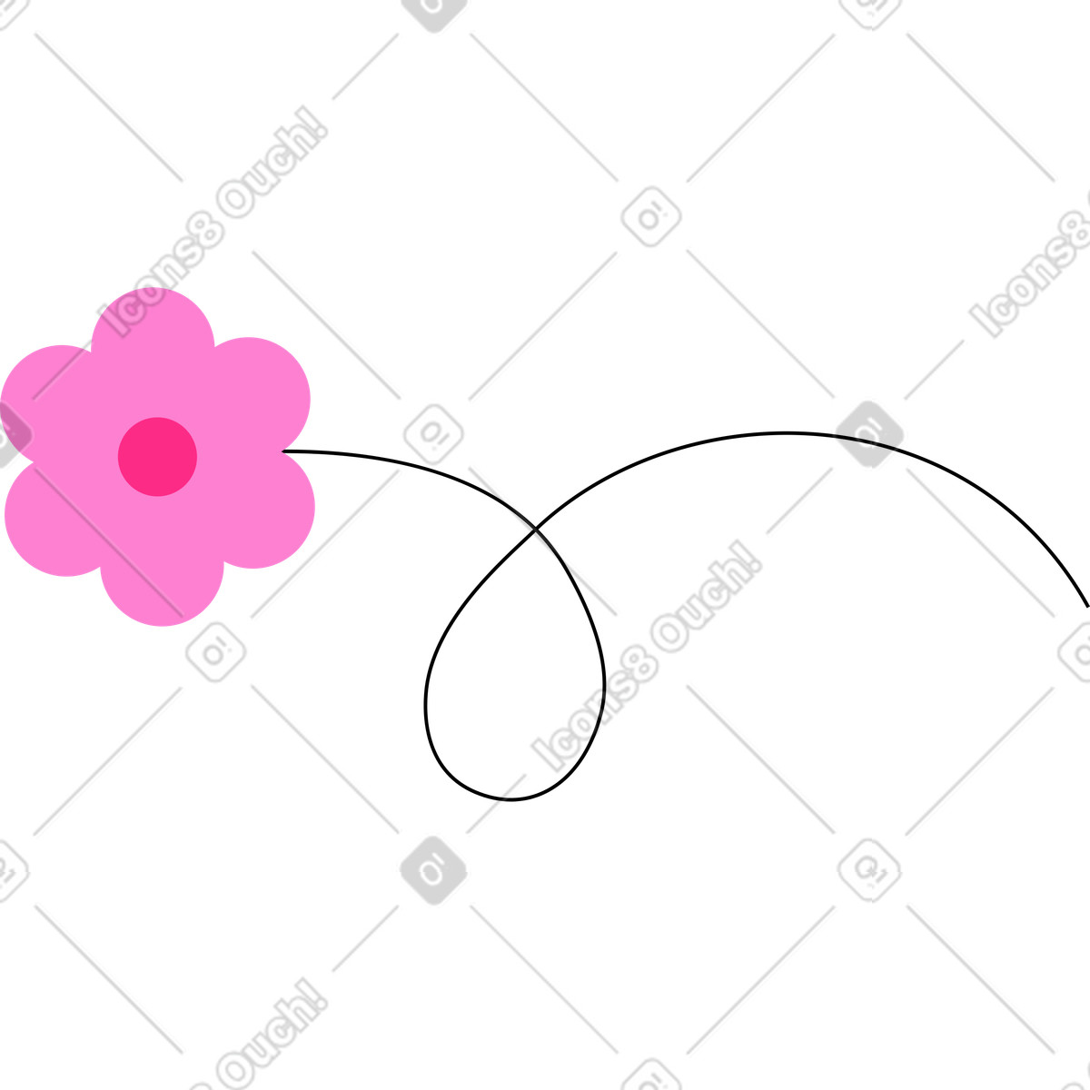 Pinke blume-Illustration im Knotty-Stil als Download in PNG, SVG