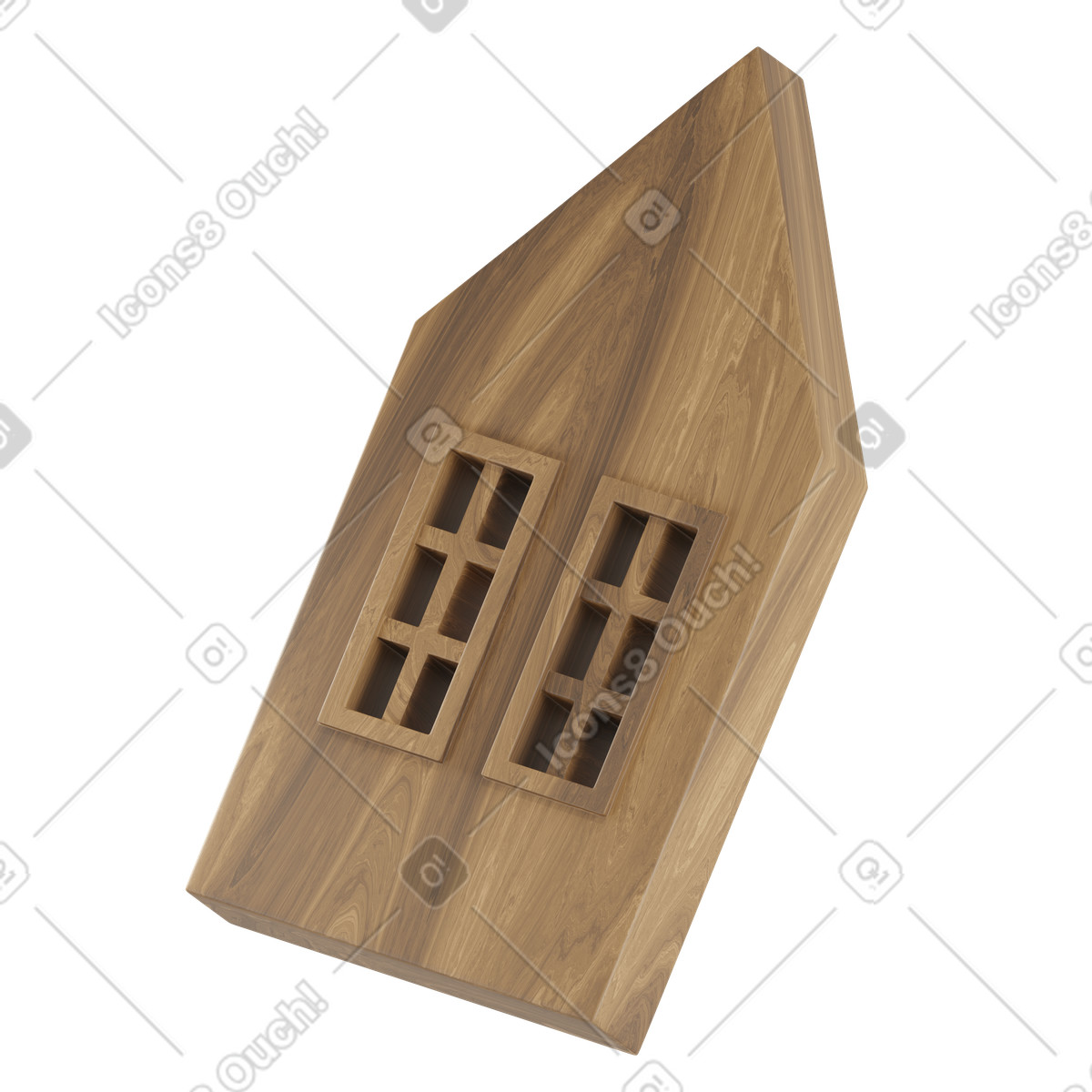 3D Modern 스타일의 장식용 목조 주택 일러스트레이션 PNG, SVG 다운로드