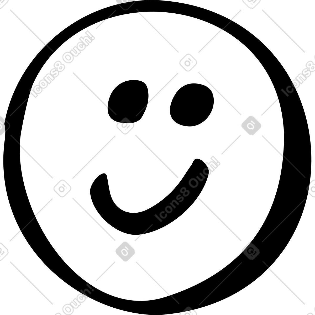 Ilustração de Smiley feliz em no estilo Line para baixar em PNG, SVG