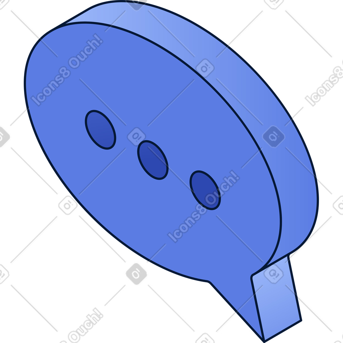 Ilustración Burbuja de chat isométrica azul en estilo Neat a descargar en PNG y SVG