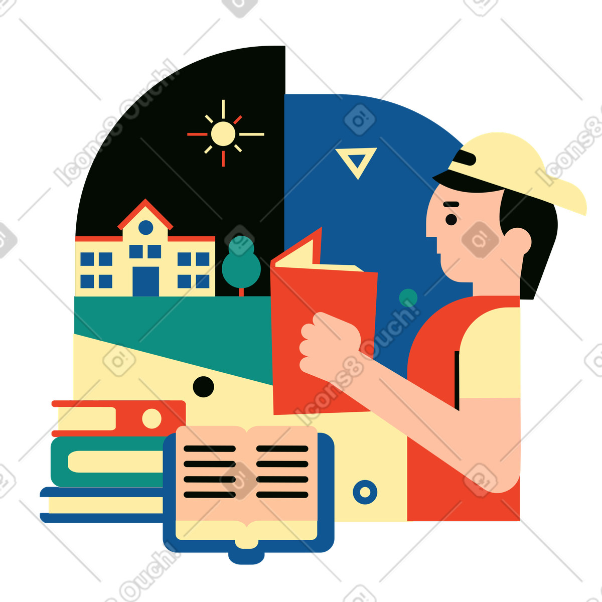 Preparation for exams illustration in Polar style download in PNG, SVG