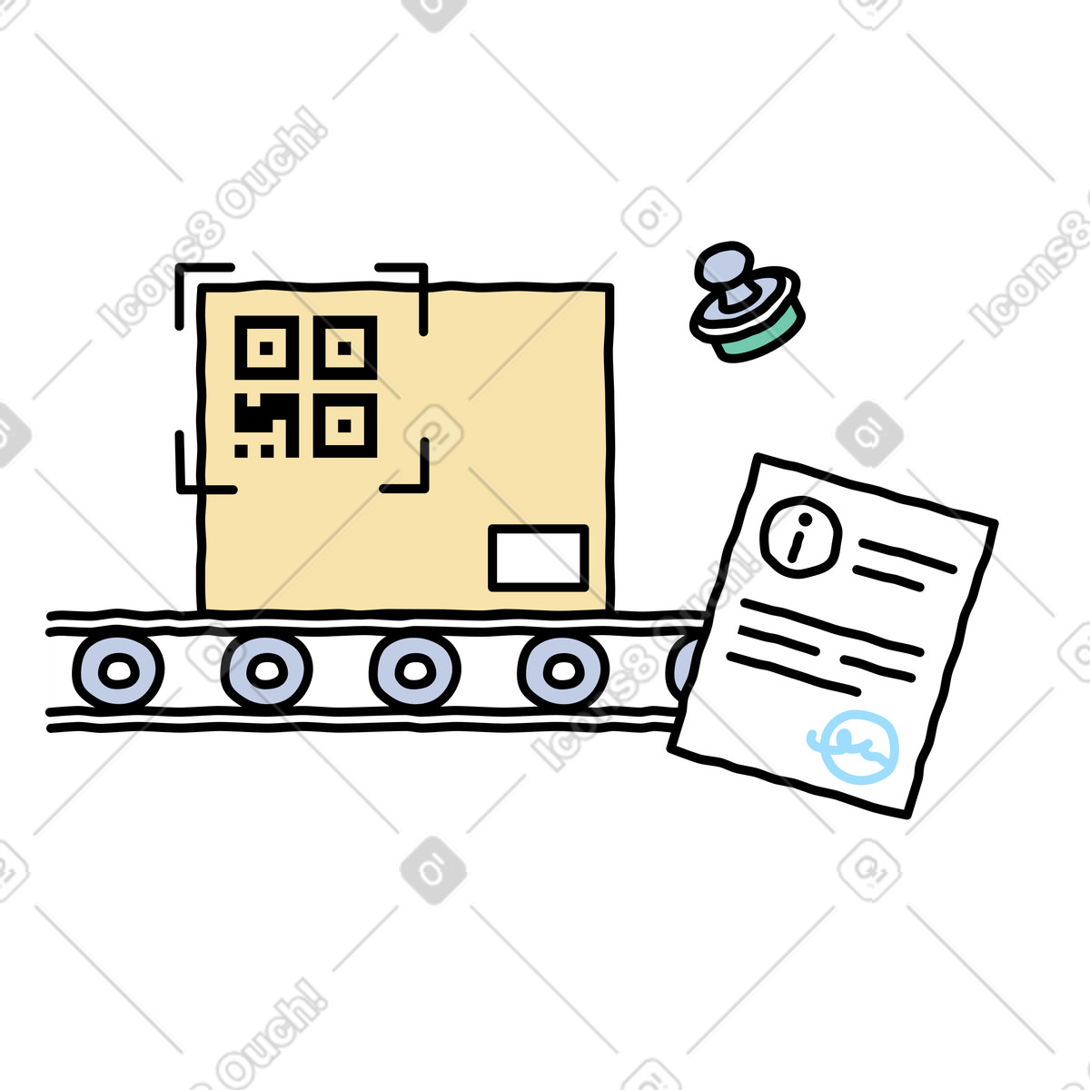 Notes スタイルの 商品の出荷準備 のイラストをPNG、SVG形式でダウンロード