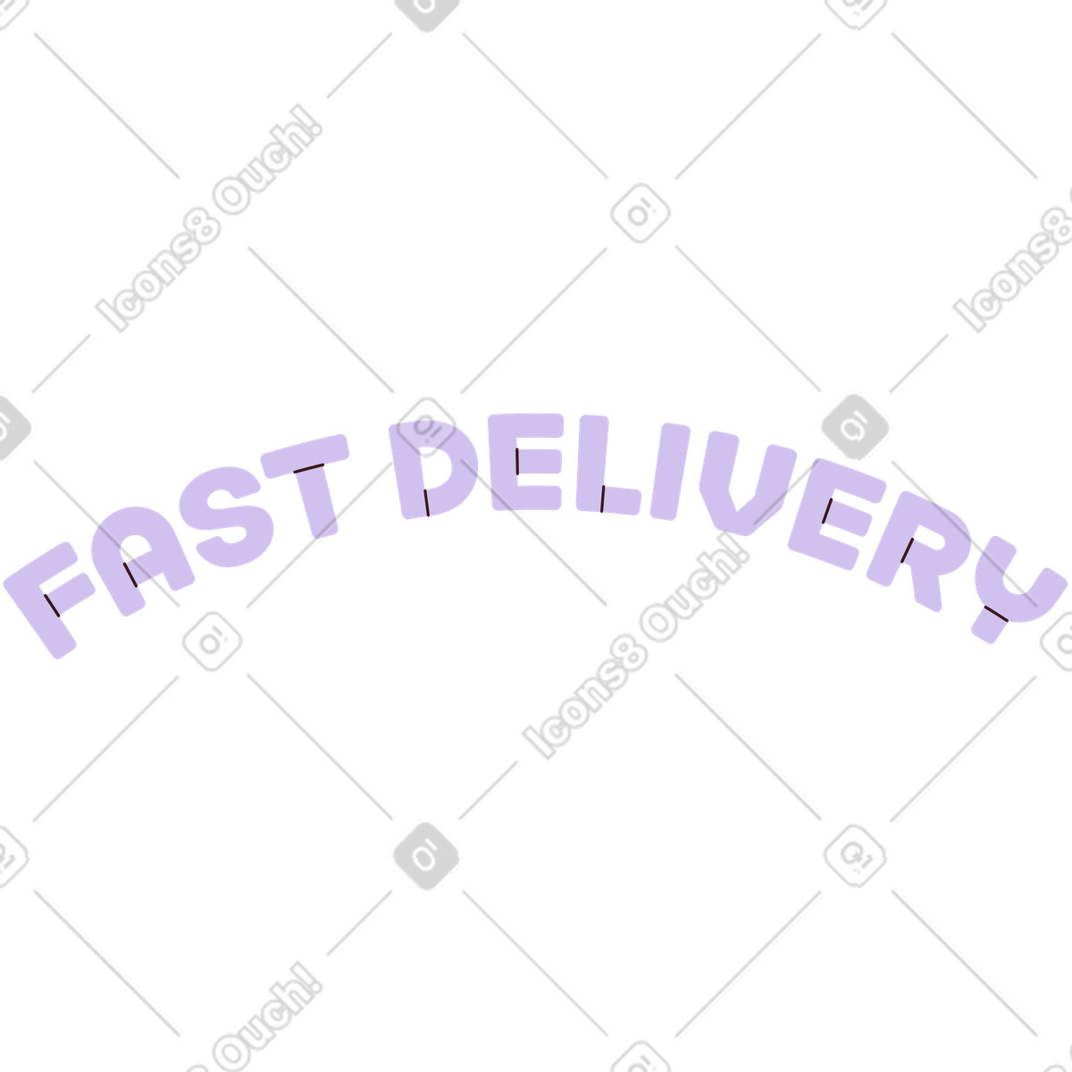Illustration Lettrage livraison rapide dans le style Folks à télécharger aux formats PNG, SVG
