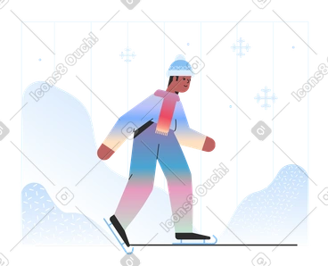 Man ice skating by himself PNG, SVG