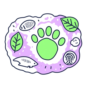 A fossil illustration showing detailed imprints and textures of prehistoric life