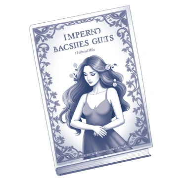 A book cover featuring a central female figure in an elegant, flowing pose. The figure has long, wavy hair cascading down her shoulders, adorned with floral elements entwining through her locks. Surrounding her are intricate, organic patterns inspired by nature, including leaves and blossoms, all framing her gracefully. The design incorporates decorative borders that enhance the overall composition, while the title of the book is prominently displayed at the top in an ornate font. The background is filled with soft, swirling lines that create a sense of movement around the central figure.