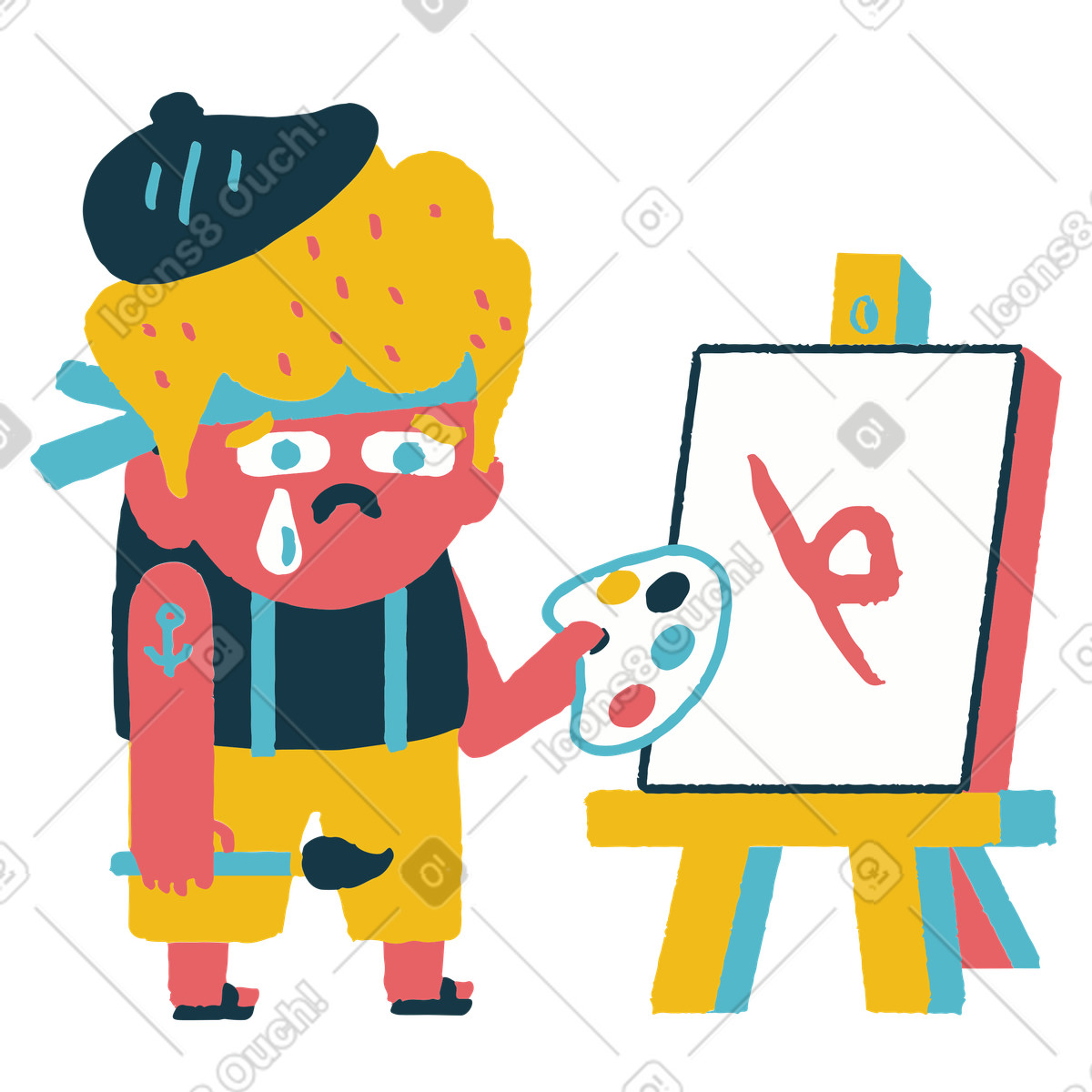 Disegnare non è facile illustrazione in stile Flamenco scarica in PNG, SVG