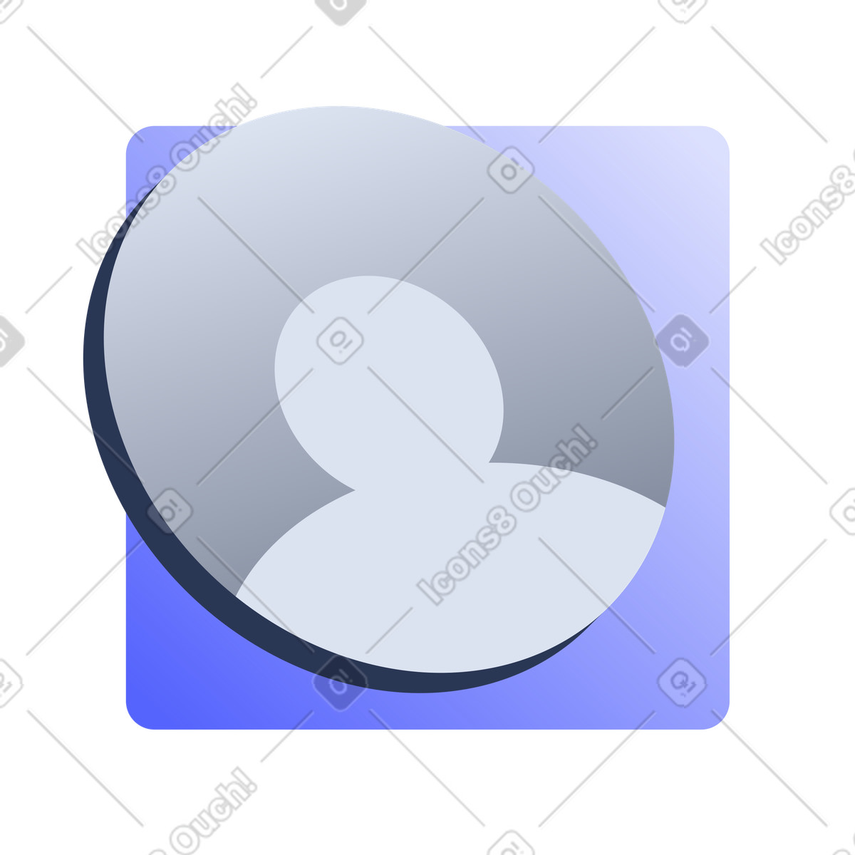 Default user avatar icon, account profile and online identity illustration in Lucent style download in PNG, SVG