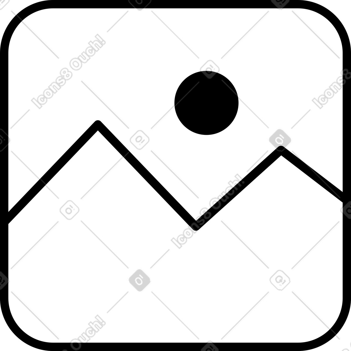 Outline picture icon illustration in Azure style download in PNG, SVG