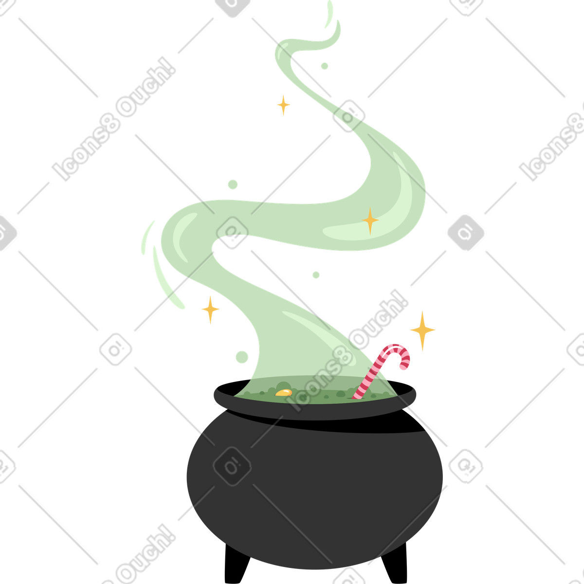 Illustration Chaudron avec potion dans le style Lagom à télécharger aux formats PNG, SVG