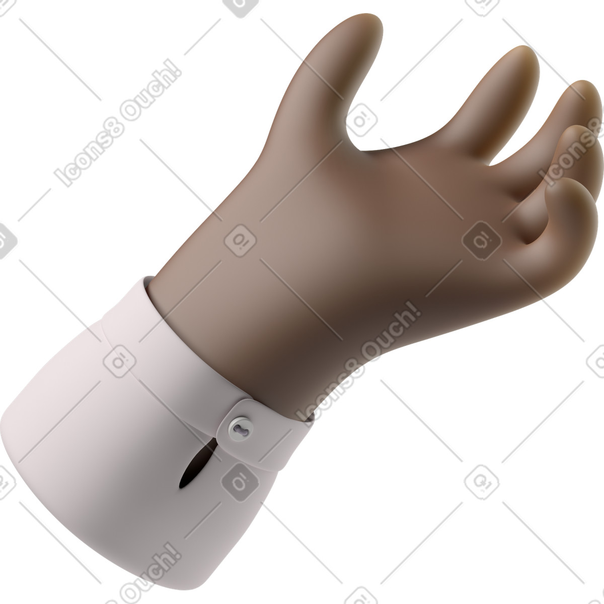 3D Hands Fun&Wild スタイルの 黒い肌の手を与える のイラストをPNG、SVG形式でダウンロード