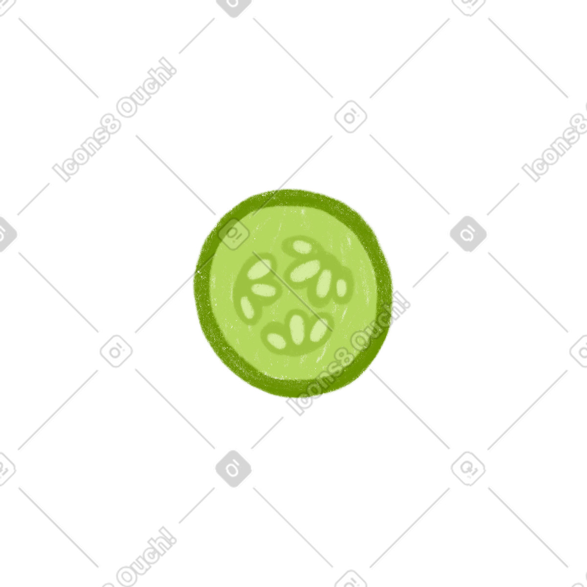 Cucumber slice illustration in Cozy style download in PNG, SVG