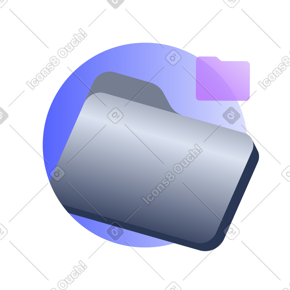Folder Icon, Document Management, Project File Organization illustration in Lucent style download in PNG, SVG