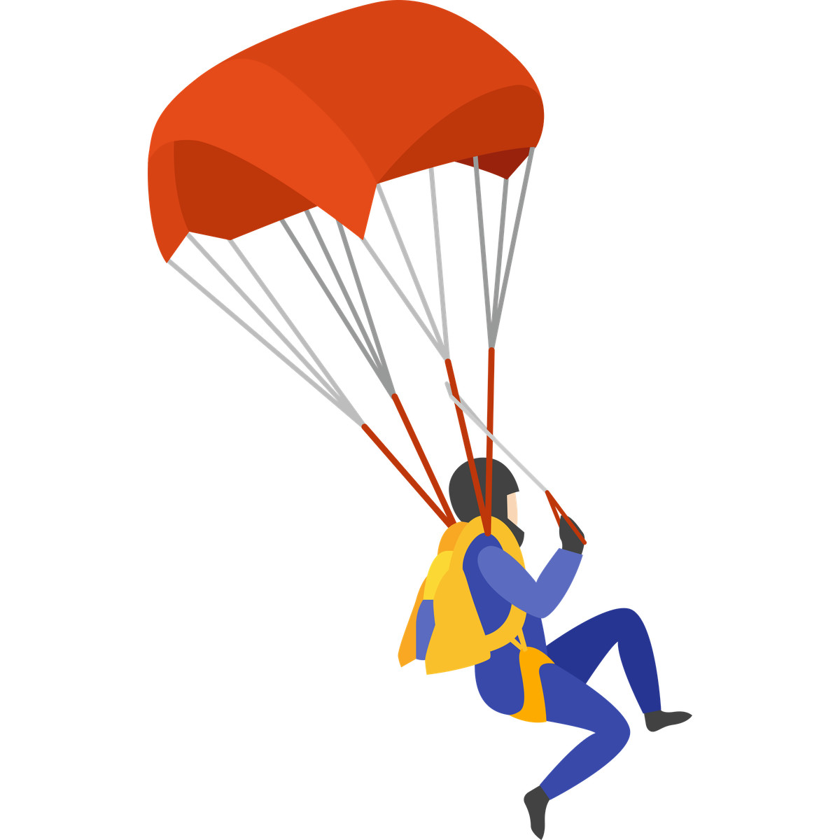 Ilustración Parachute jumper en estilo Fogg a descargar en PNG y SVG