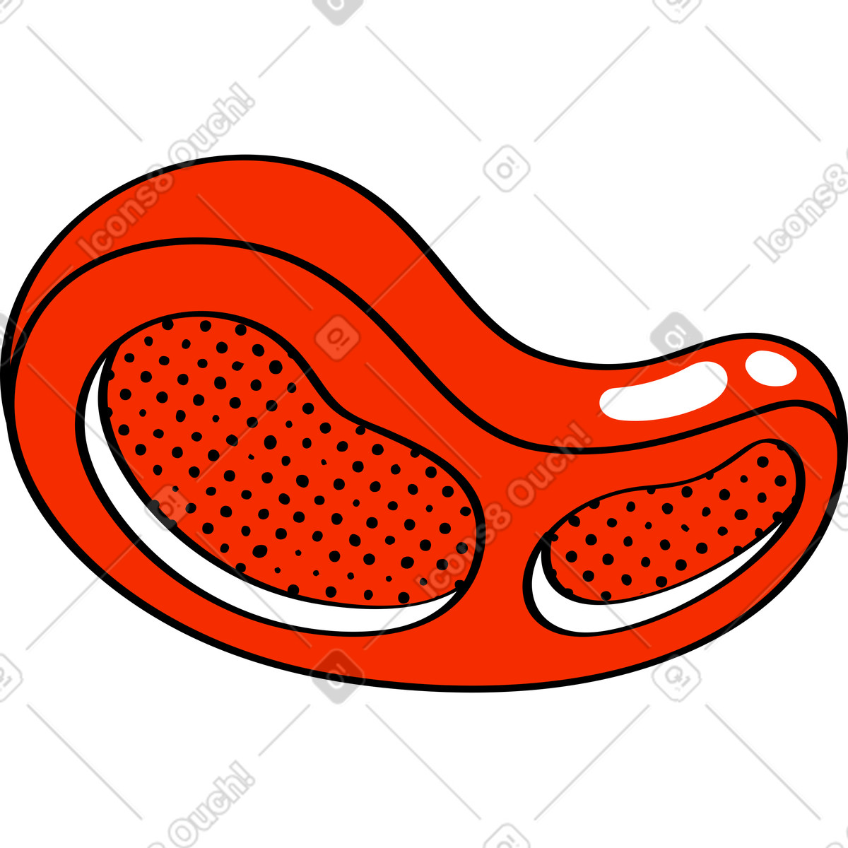 Rotes stück fleisch am knochen-Illustration im Looney-Stil als Download in PNG, SVG