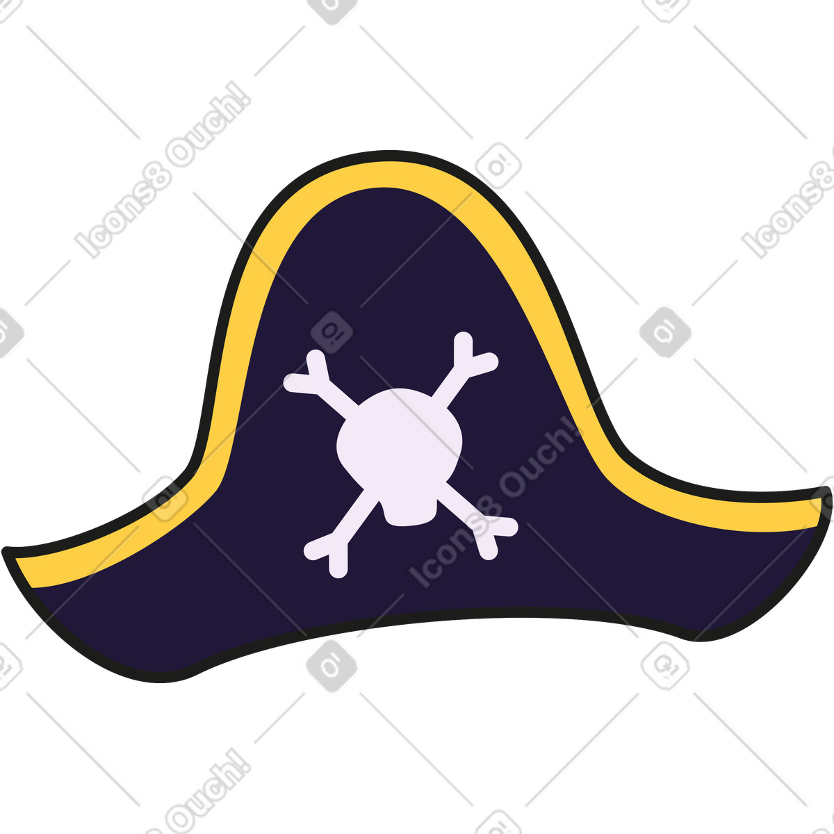 Cappello da pirata illustrazione in stile Conifer scarica in PNG, SVG