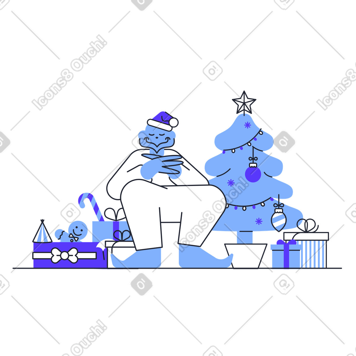 Ilustración Grinch robó la navidad en estilo Pablita a descargar en PNG y SVG