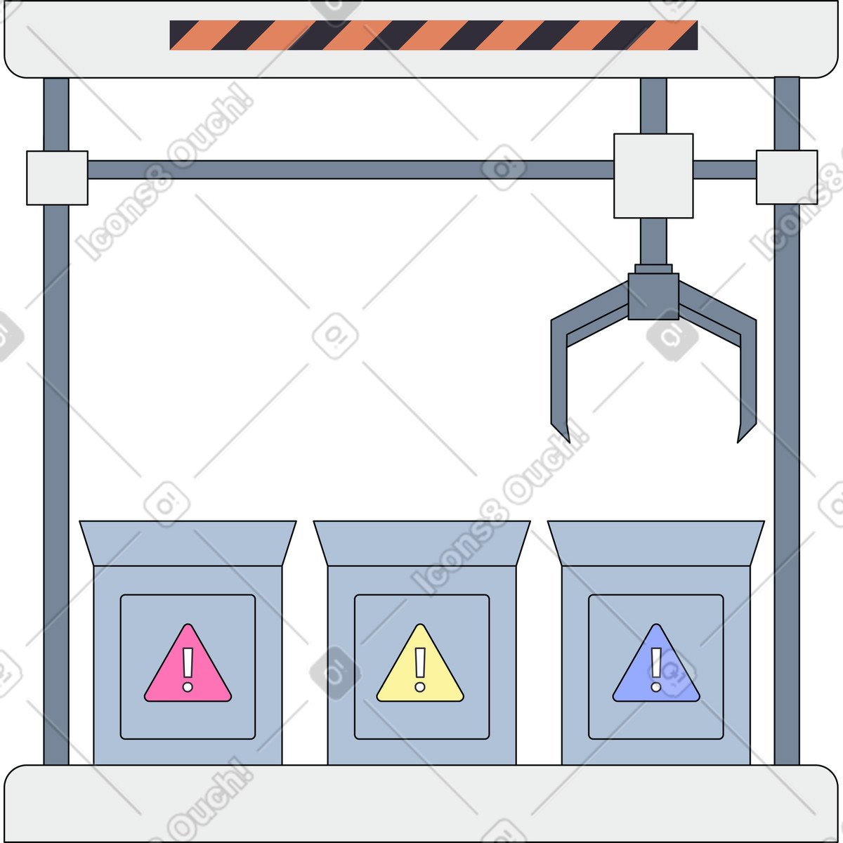 Robotersortierung von warnstufendaten-Illustration im Teko-Stil als Download in PNG, SVG