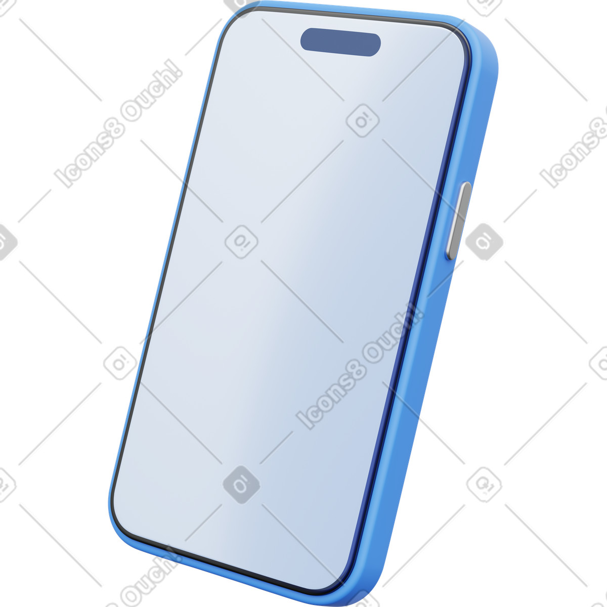 Mockup di smartphone leggero, telefono con schermo bianco, dispositivo mobile illustrazione in stile 3D Playful scarica in PNG, SVG