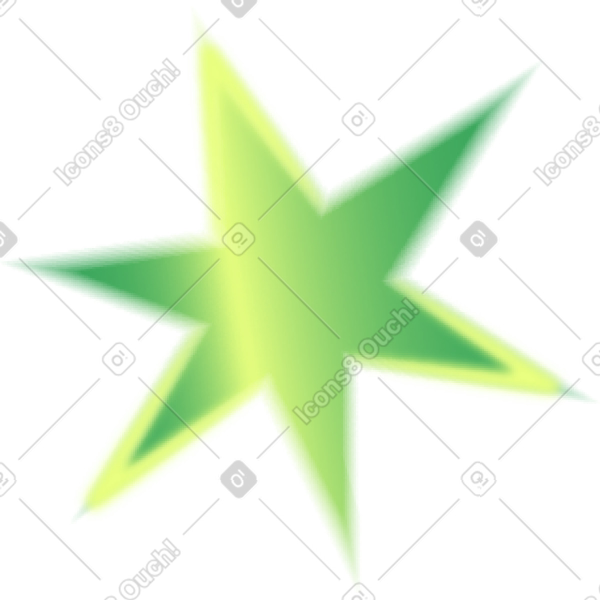 Green star shape illustration in PNG, SVG