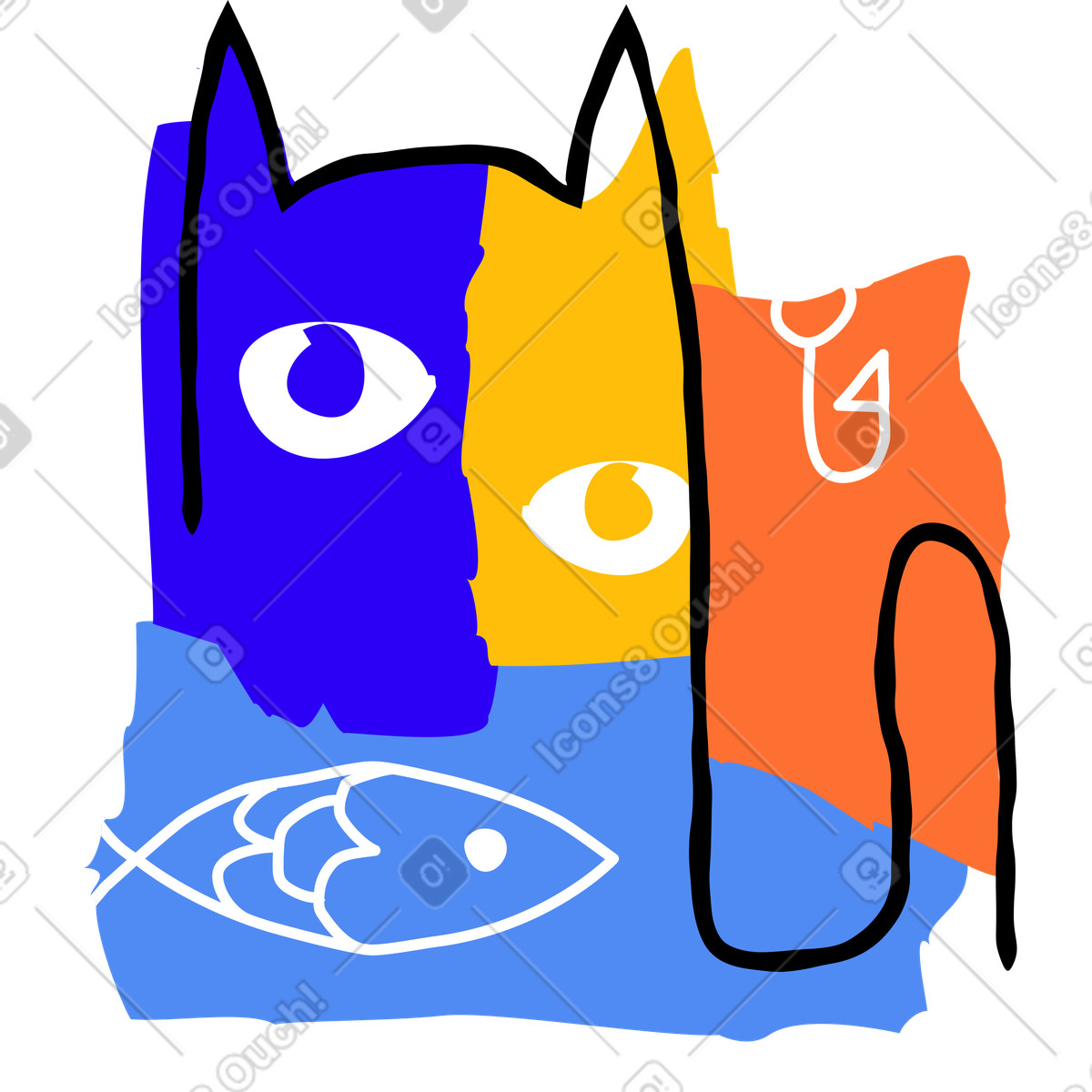 Hunt illustration in Puzzle style download in PNG, SVG