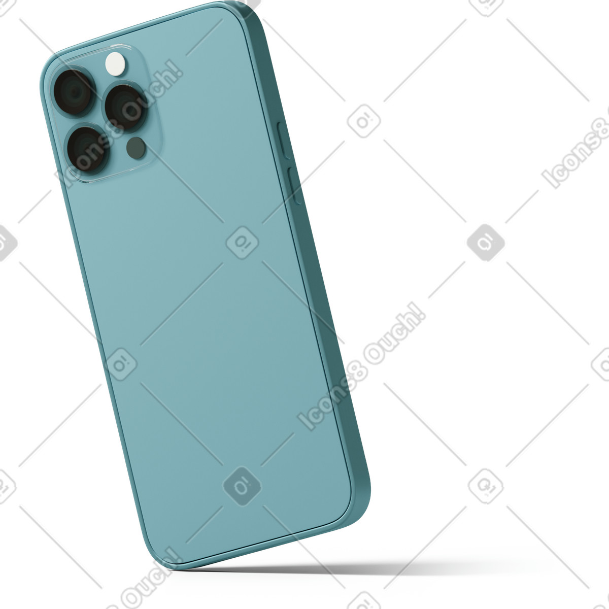 3D Casual life スタイルの Rear view of blue smartphone のイラストをPNG、SVG形式でダウンロード