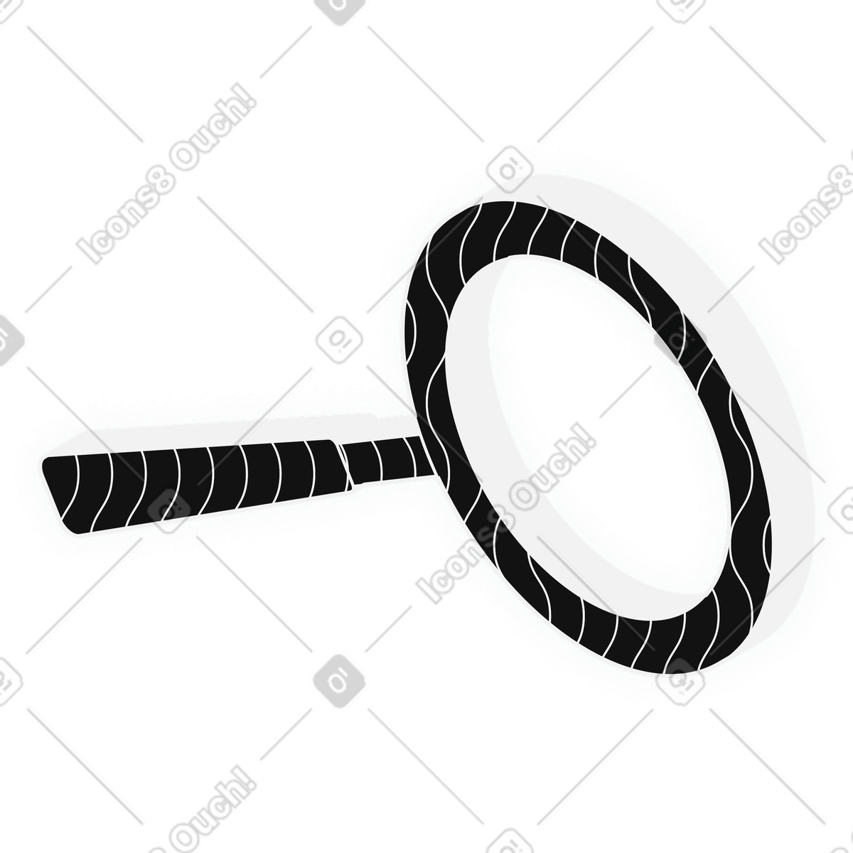 Magnifying glass illustration in Inverse style download in PNG, SVG