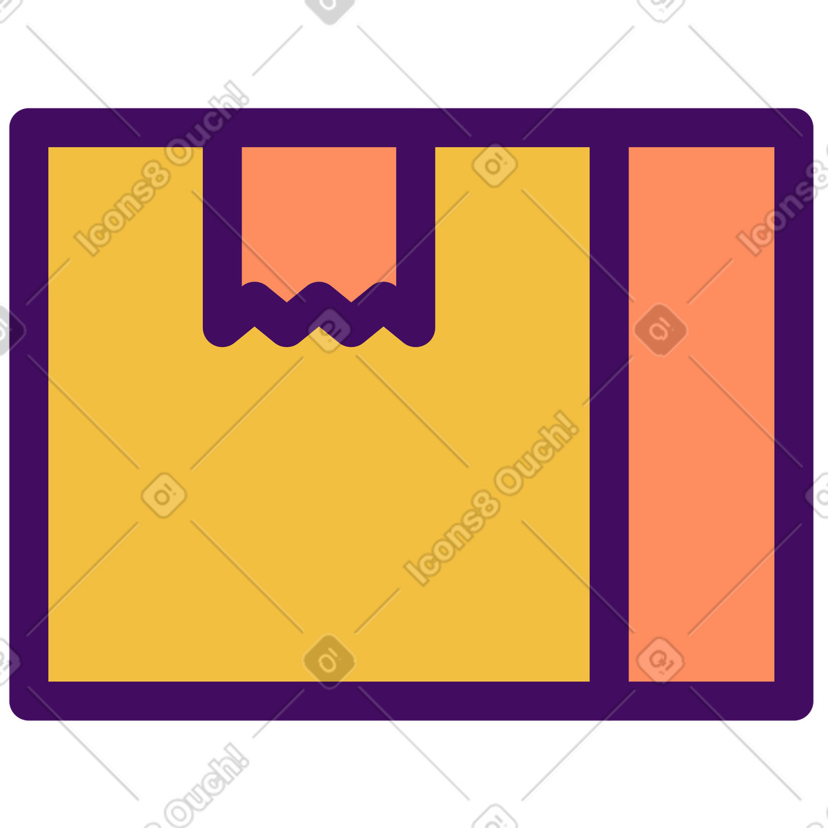 Cardboard box illustration in Simplistic style download in PNG, SVG