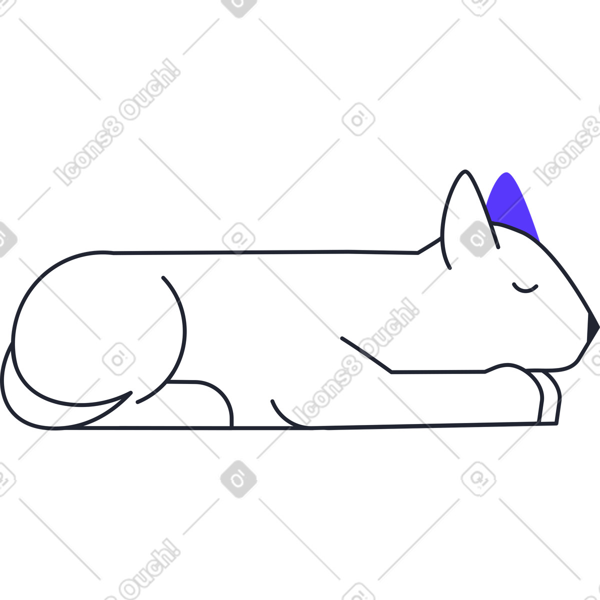 Ilustração de Cachorro dormindo em no estilo Pablita para baixar em PNG, SVG