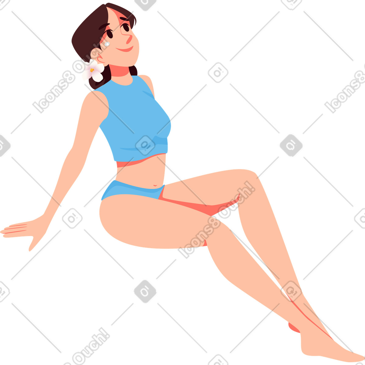 下载 Vivid 风格的 泳装的女孩 插画，支持 PNG、SVG 格式