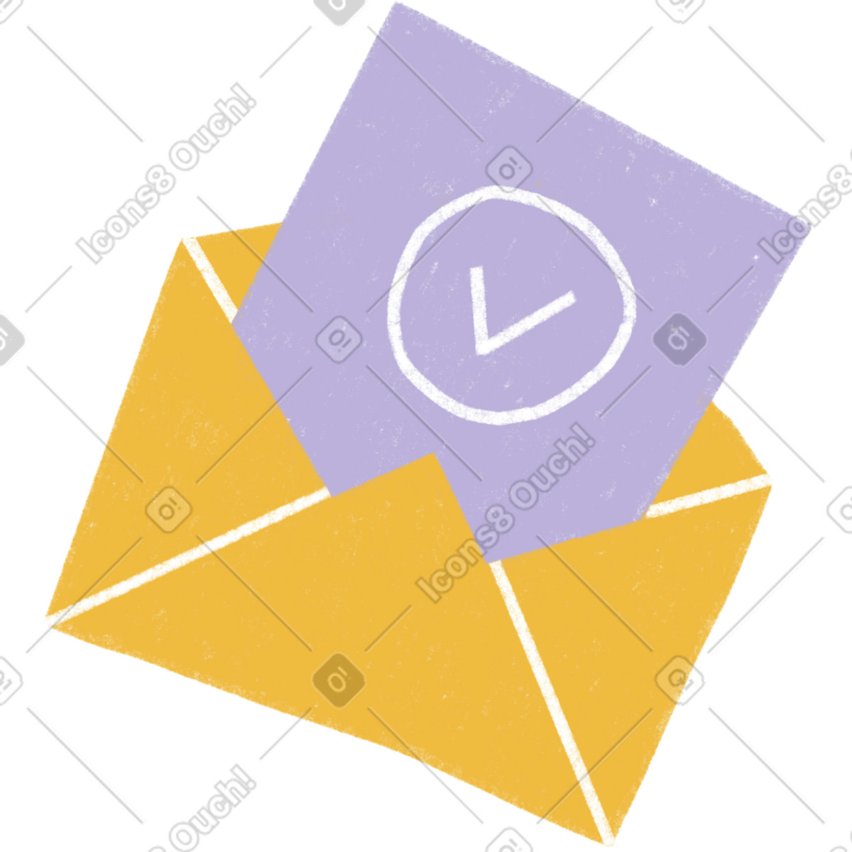 Tutti スタイルの Yellow envelope with a document のイラストをPNG、SVG形式でダウンロード