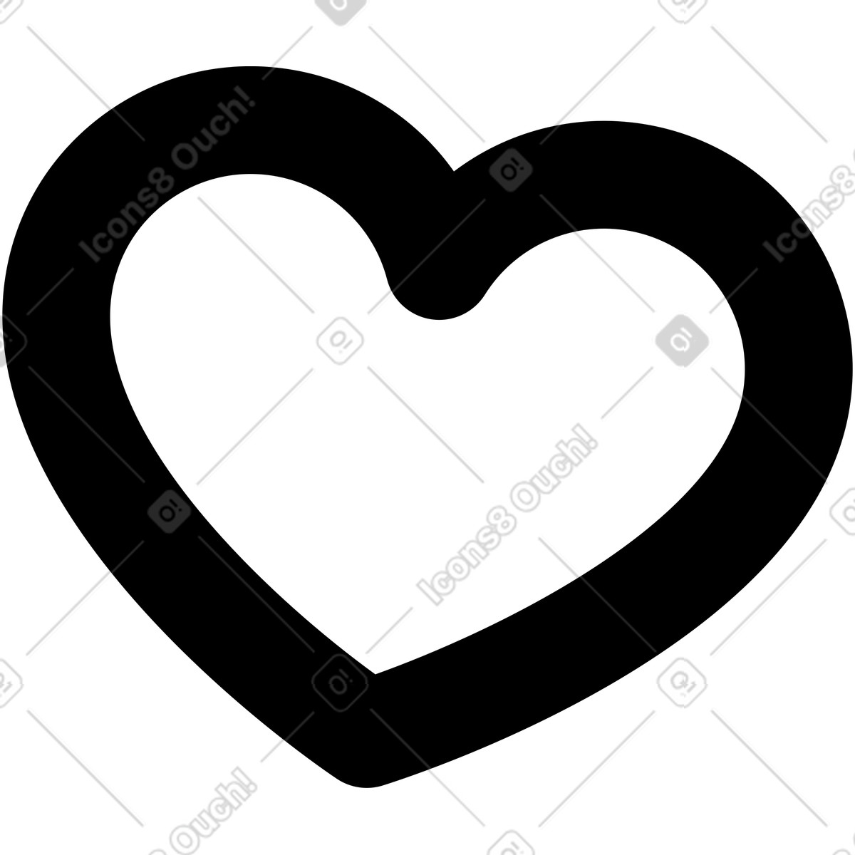 Ilustración Heart symbol large asymmetric shape for love and romance en estilo Notion Line Art a descargar en PNG y SVG