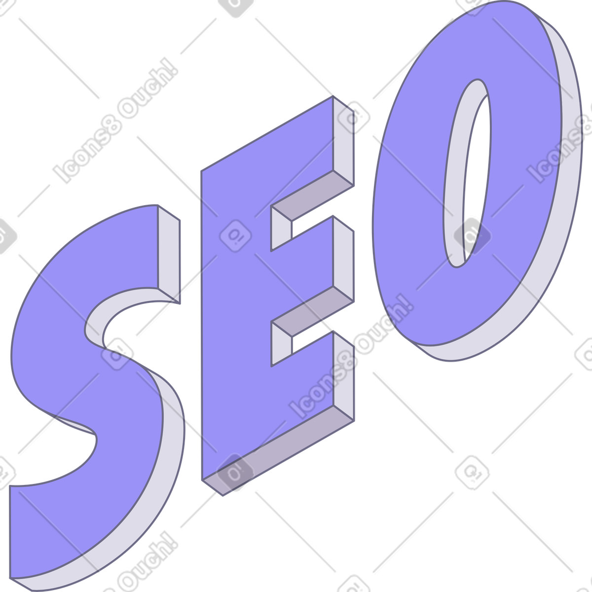 Ilustración Texto de seo letras en estilo Modul a descargar en PNG y SVG