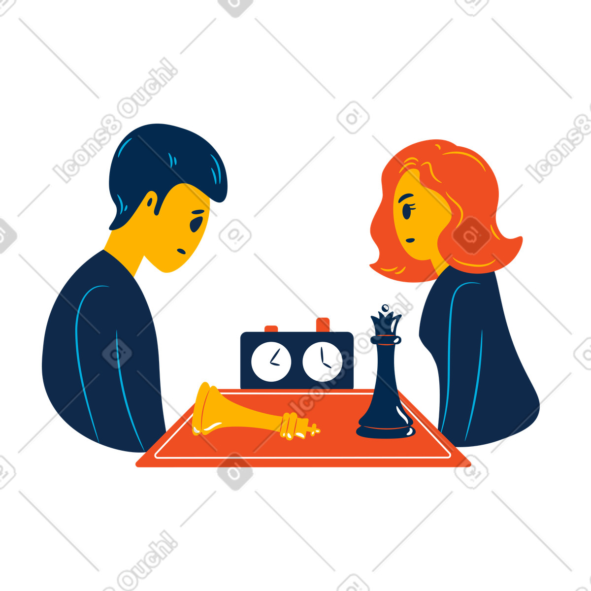 Umzug der königin-Illustration im Flame-Stil als Download in PNG, SVG