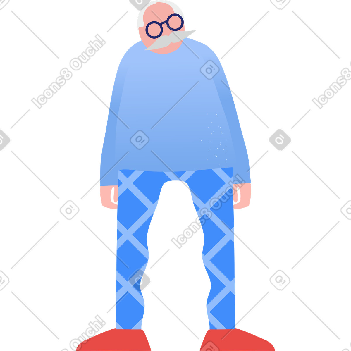 Grandpa standing illustration elderly clipart image collection in PNG, SVG, GIF
