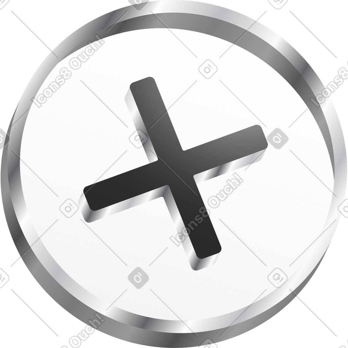 Illustration Add symbol icon representing increase quantity or create new content dans le style Token à télécharger aux formats PNG, SVG