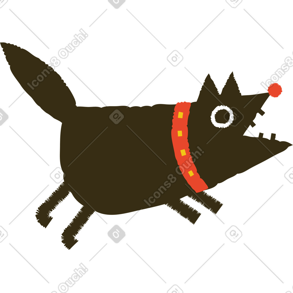 Ilustración Perro en estilo Bermuda a descargar en PNG y SVG