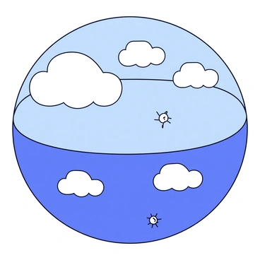 An illustration of the Earth's atmosphere with distinct layers. Each layer is clearly labeled. The first layer, the "troposphere," is a light blue color and contains white cloud formations. Above it, the "stratosphere" appears in a deeper blue shade, with a smooth gradient. The illustration includes a thin line representing the boundary between the layers. Additionally, there are small icons representing weather phenomena, such as rain and sunshine, within the troposphere. The overall layout is simple and clear, focusing on the educational aspects of the atmosphere's structure.