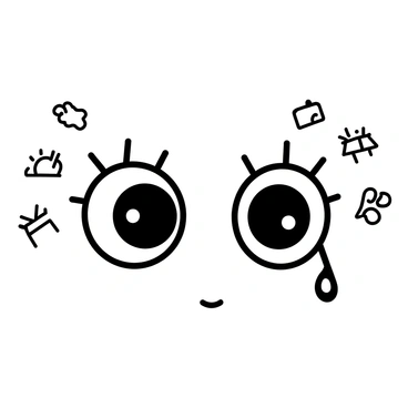 A pair of large, expressive eyes, filled with tears that glisten and reflect light. The eyes are surrounded by delicate eyelashes, emphasizing their emotional depth. Small, faint illustrations of memories, such as a childhood toy, a sunset, and a family gathering, are scattered around the eyes, floating gently in the air. Each memory is outlined in a minimalistic style, contributing to the overall theme. The background remains simple, drawing focus to the eyes and the memories that encapsulate a narrative.