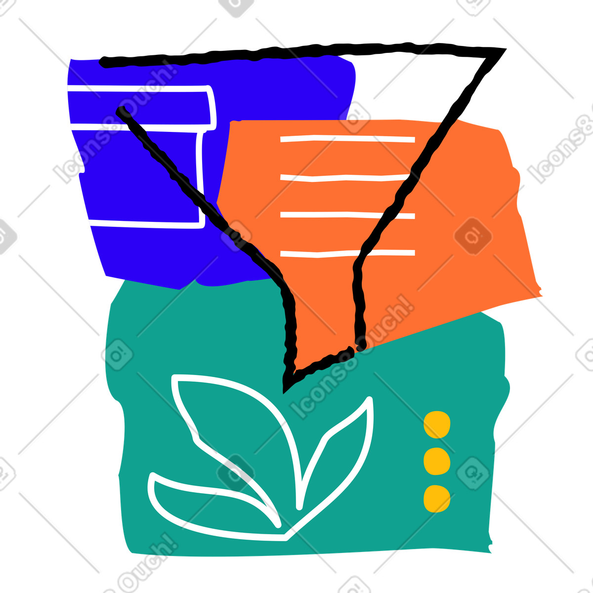 Sustainable technology, Greentech and eco innovation concept illustration in Puzzle style download in PNG, SVG