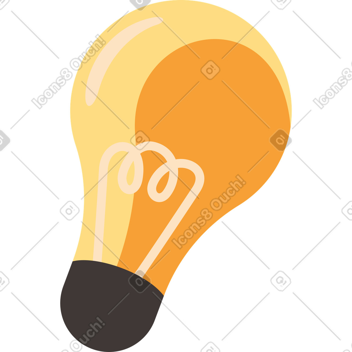Ilustração de Yellow vintage light bulb em no estilo Dizzy para baixar em PNG, SVG
