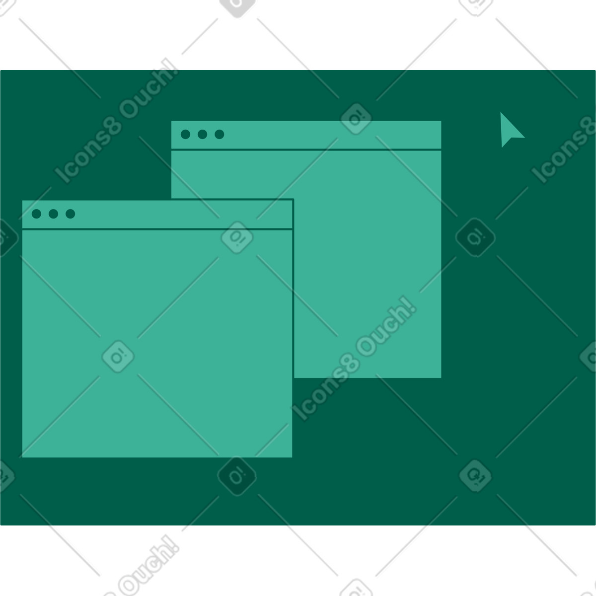 Ilustración Marco de ventanas del navegador en estilo Storyline a descargar en PNG y SVG