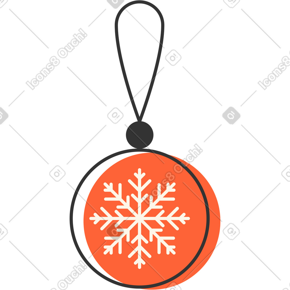 Palla di natale illustrazione in stile Crayon scarica in PNG, SVG