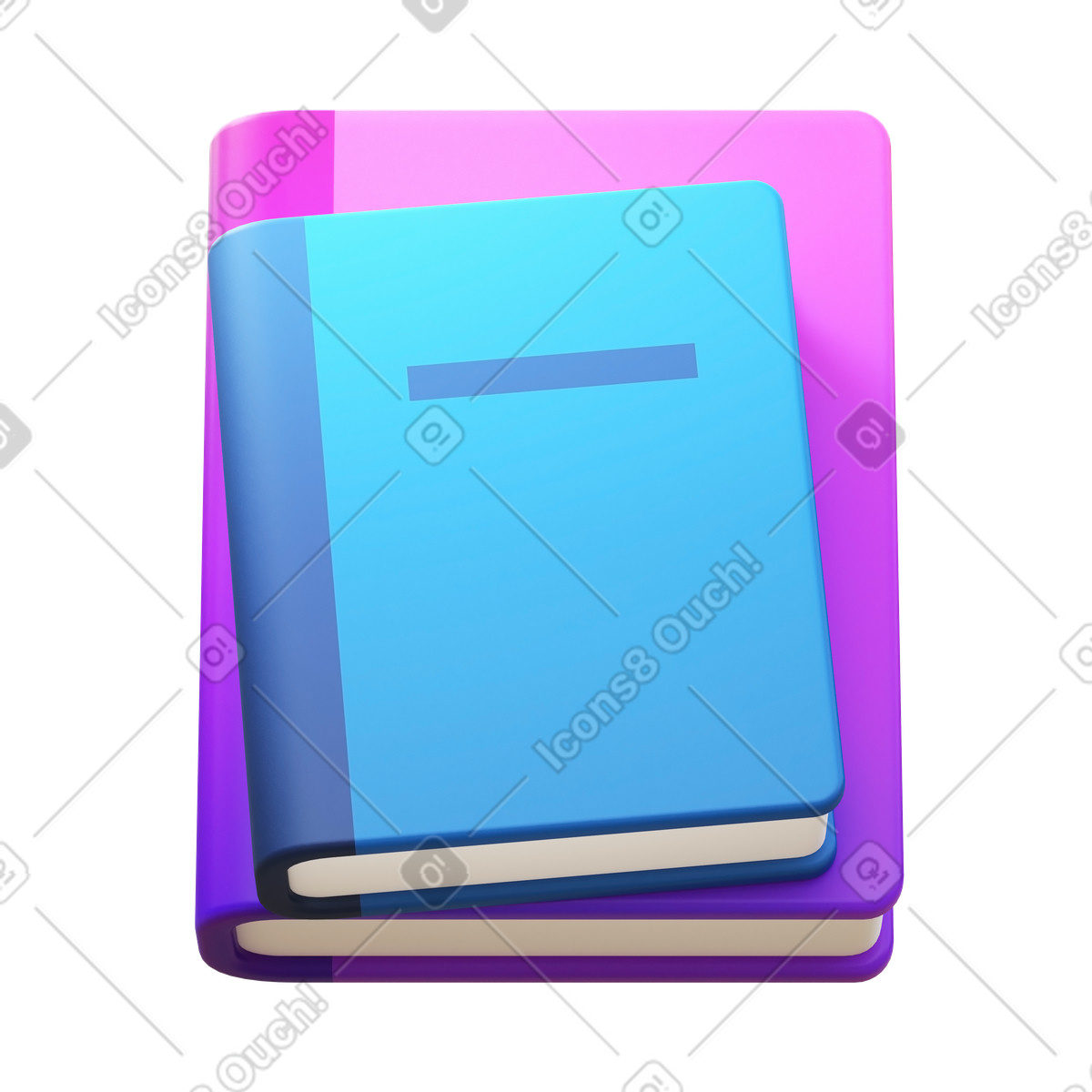 Ilustración Books en estilo 3D Fluency a descargar en PNG y SVG