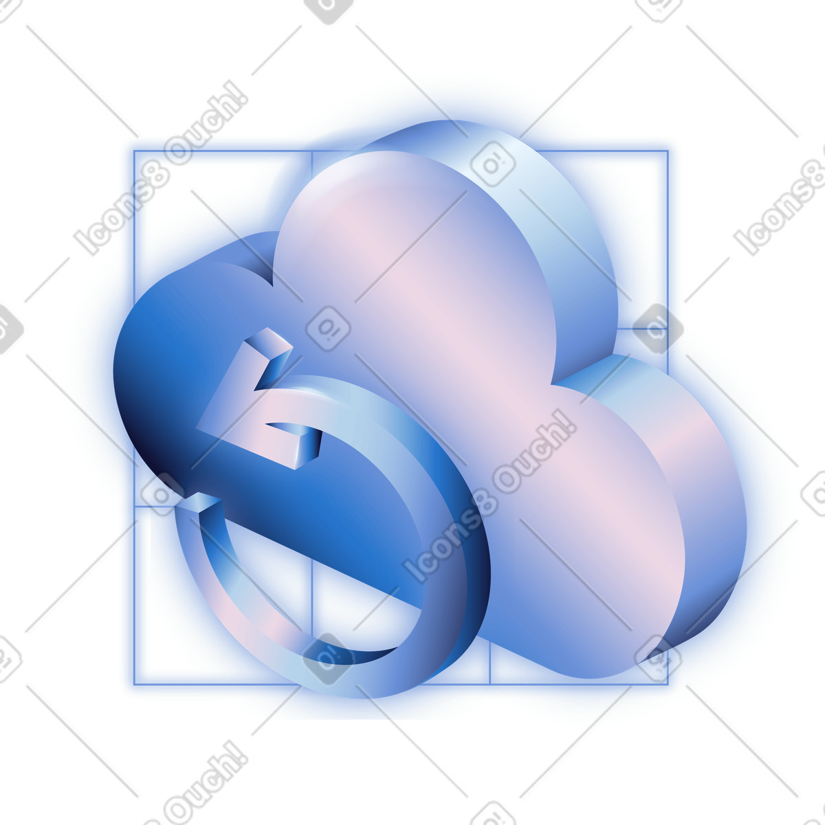 Cloud storage, Remote data storage and processing on virtual servers located the internet illustration in Dimension style download in PNG, SVG