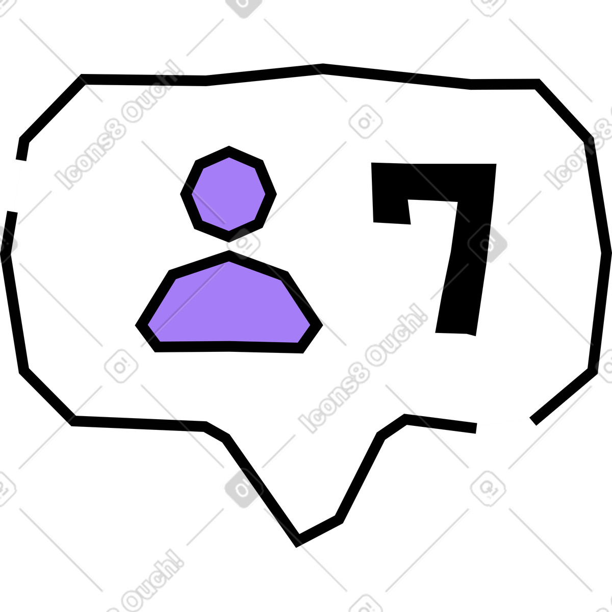 Benachrichtigungssymbol folgen-Illustration im Amethyst-Stil als Download in PNG, SVG