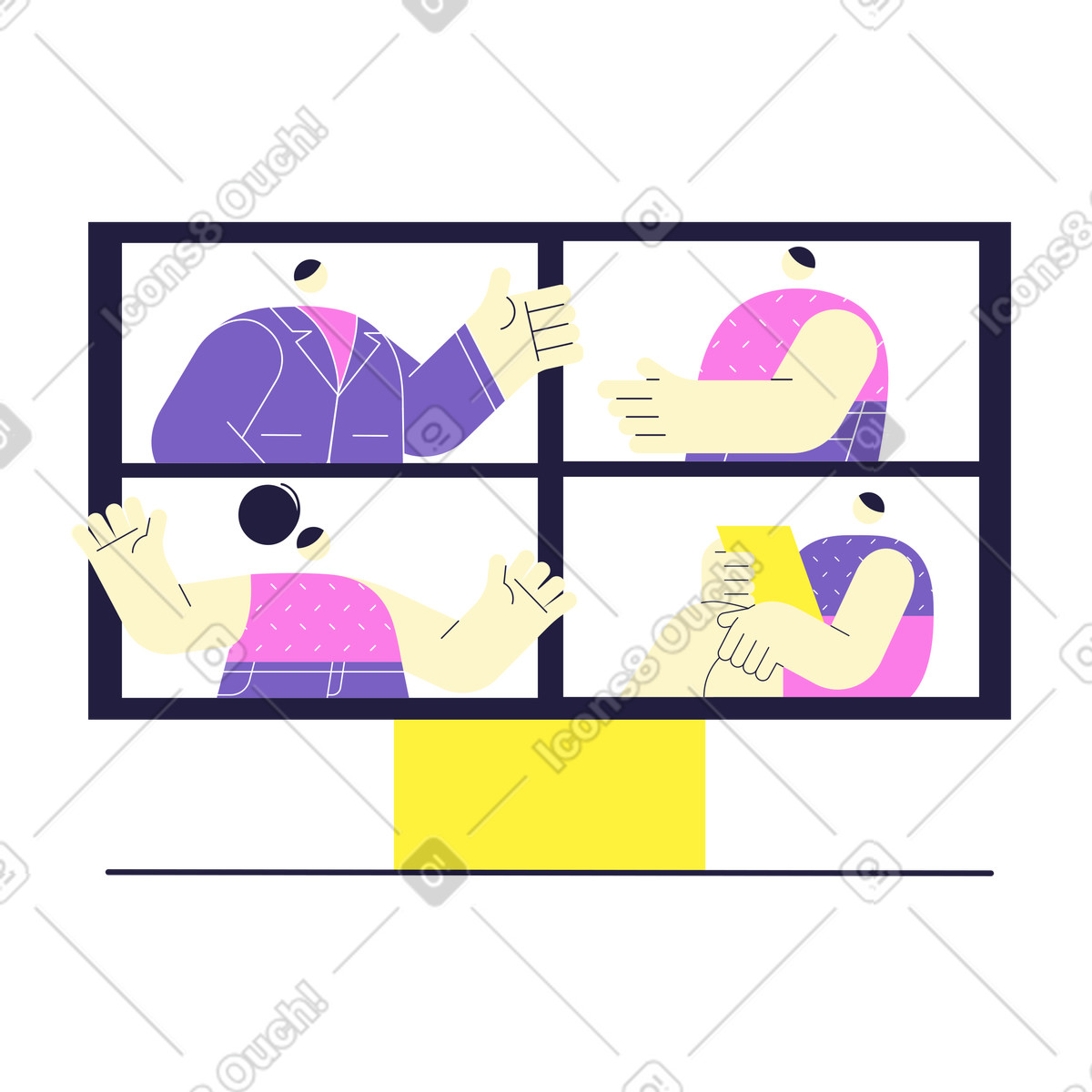 Иллюстрация Коллеги на масштабной встрече в PNG и SVG